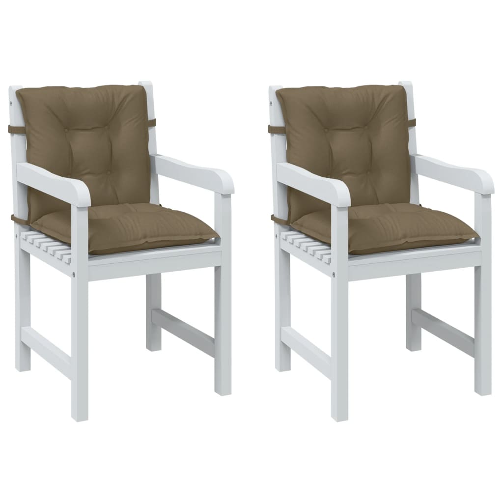Vidaxx coussins de chaise 2 pcs dossier bas 100x50x7 cm tissu taupe chiné