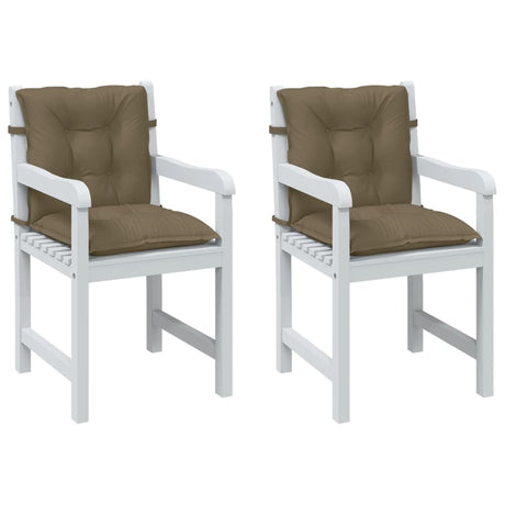 Vidaxx coussins de chaise 2 pcs dossier bas 100x50x7 cm tissu taupe chiné