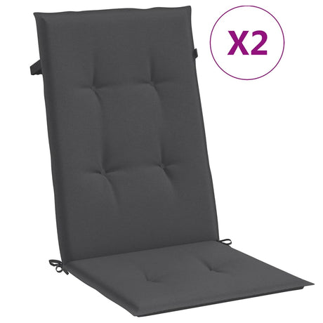 Vidaxx coussins de chaise 2 pcs dossier haut 120x50x4 cm tissu mélangé anthracite