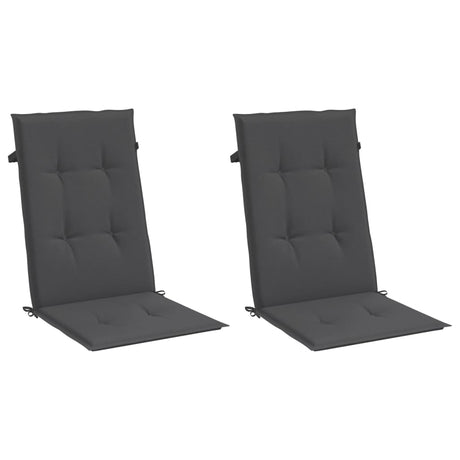 Vidaxx coussins de chaise 2 pcs dossier haut 120x50x4 cm tissu mélangé anthracite