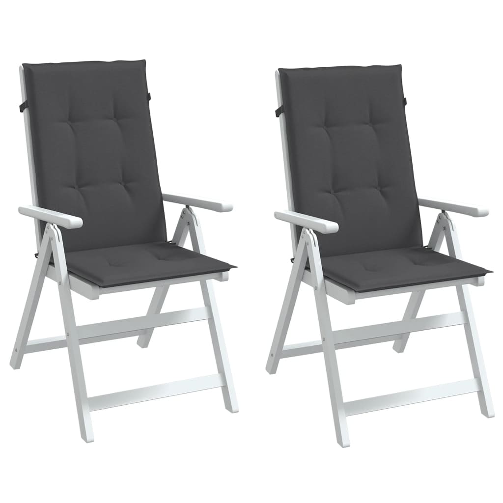 Vidaxx coussins de chaise 2 pcs dossier haut 120x50x4 cm tissu mélangé anthracite