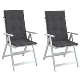 Vidaxx coussins de chaise 2 pcs dossier haut 120x50x4 cm tissu mélangé anthracite