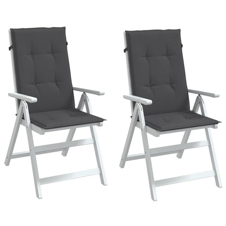 Vidaxx coussins de chaise 2 pcs dossier haut 120x50x4 cm tissu mélangé anthracite