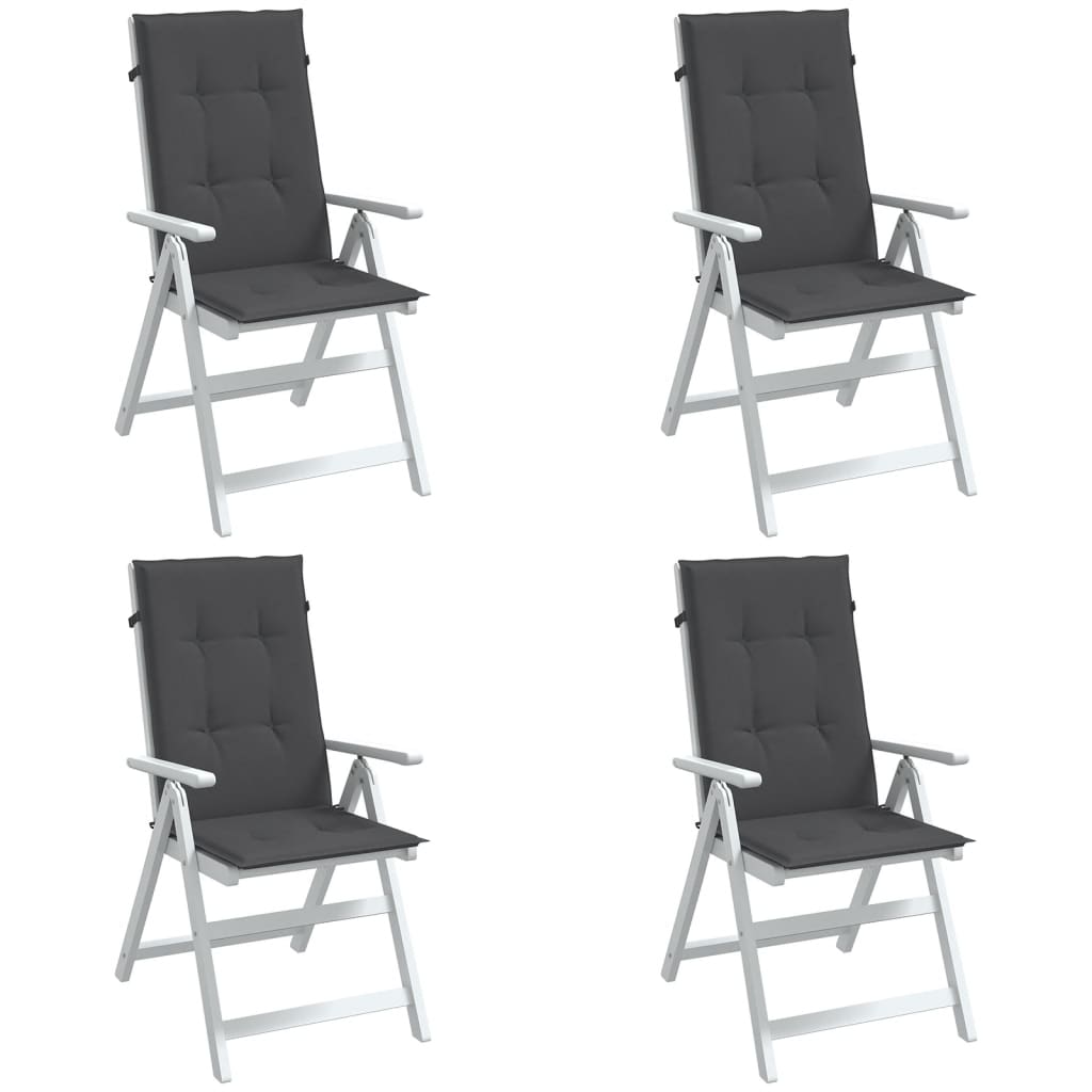 Vidaxx coussins de chaise 4 pcs dossier haut 120x50x4 cm tissu mélangé anthracite