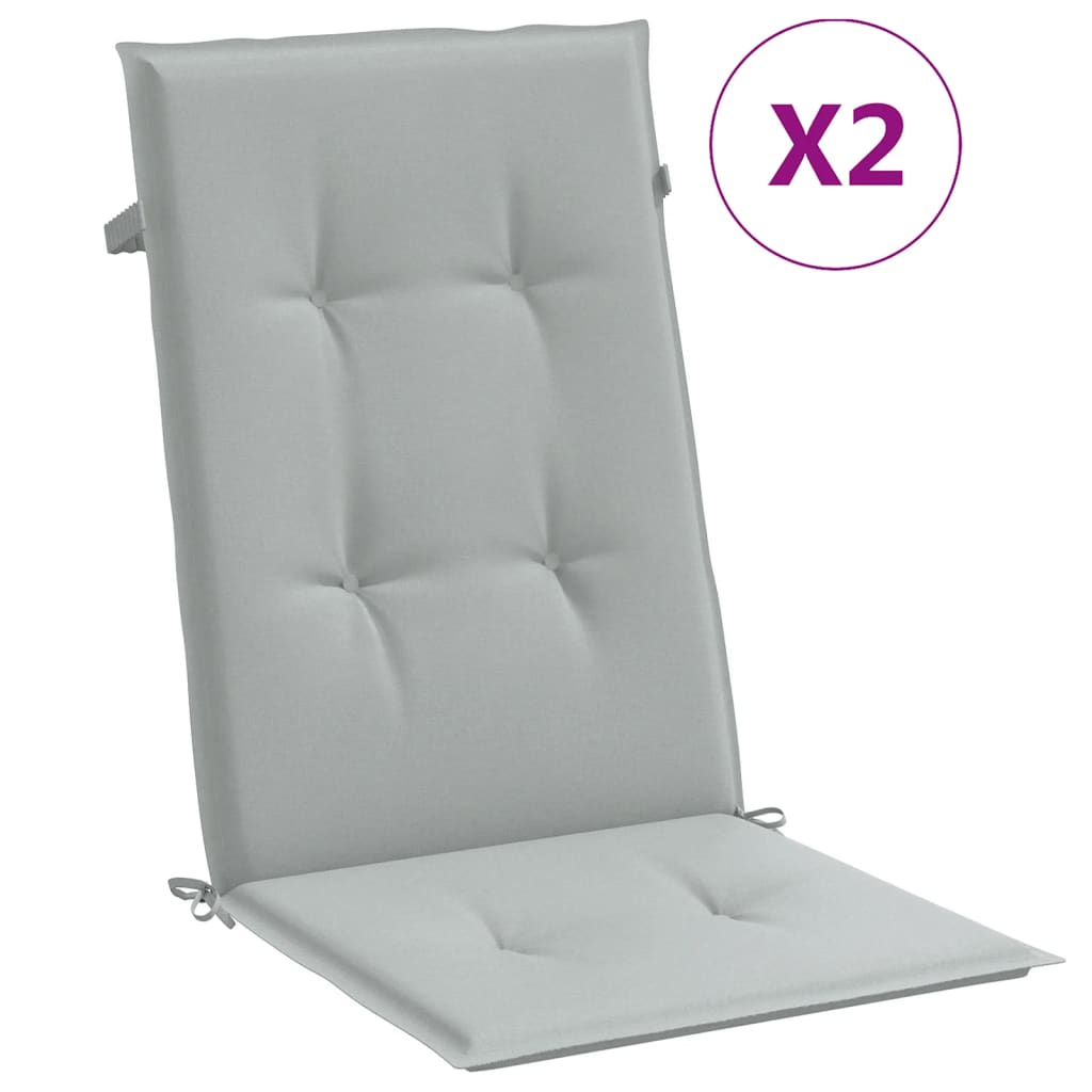 Vidaxx coussins de chaise 2 pcs dossier haut 120x50x4 cm tissu gris clair