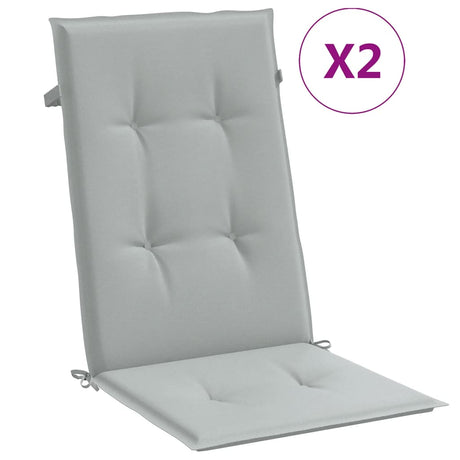 Vidaxx coussins de chaise 2 pcs dossier haut 120x50x4 cm tissu gris clair