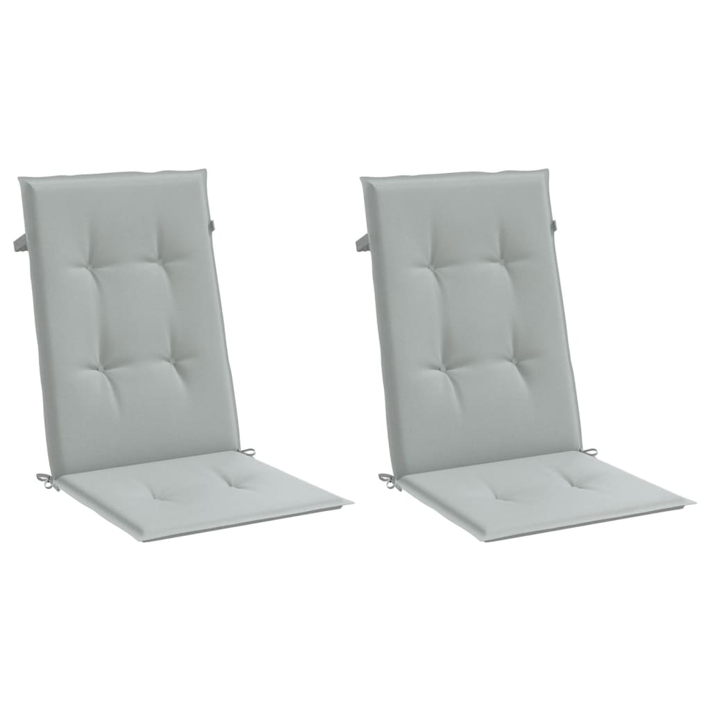 Vidaxx coussins de chaise 2 pcs dossier haut 120x50x4 cm tissu gris clair