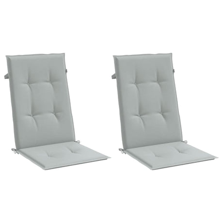 Vidaxx coussins de chaise 2 pcs dossier haut 120x50x4 cm tissu gris clair