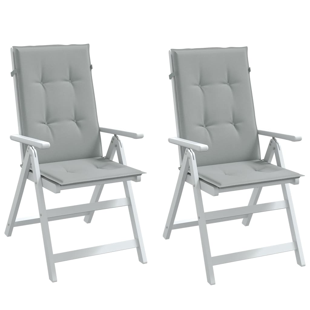 Vidaxx coussins de chaise 2 pcs dossier haut 120x50x4 cm tissu gris clair