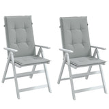 Vidaxx coussins de chaise 2 pcs dossier haut 120x50x4 cm tissu gris clair