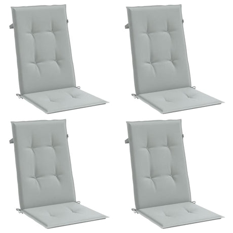 Vidaxx coussins de chaise 4 pcs dossier haut 120x50x4 cm tissu gris clair