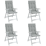 Vidaxx coussins de chaise 4 pcs dossier haut 120x50x4 cm tissu gris clair