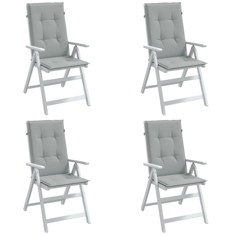 Vidaxx coussins de chaise 4 pcs dossier haut 120x50x4 cm tissu gris clair