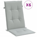 Vidaxx coussins de chaise 6 pcs dossier haut 120x50x4 cm tissu gris clair