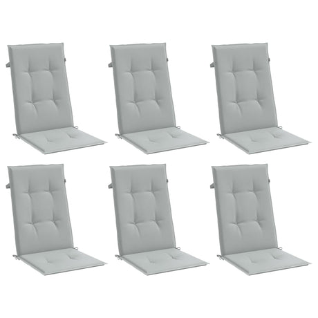 Vidaxx coussins de chaise 6 pcs dossier haut 120x50x4 cm tissu gris clair
