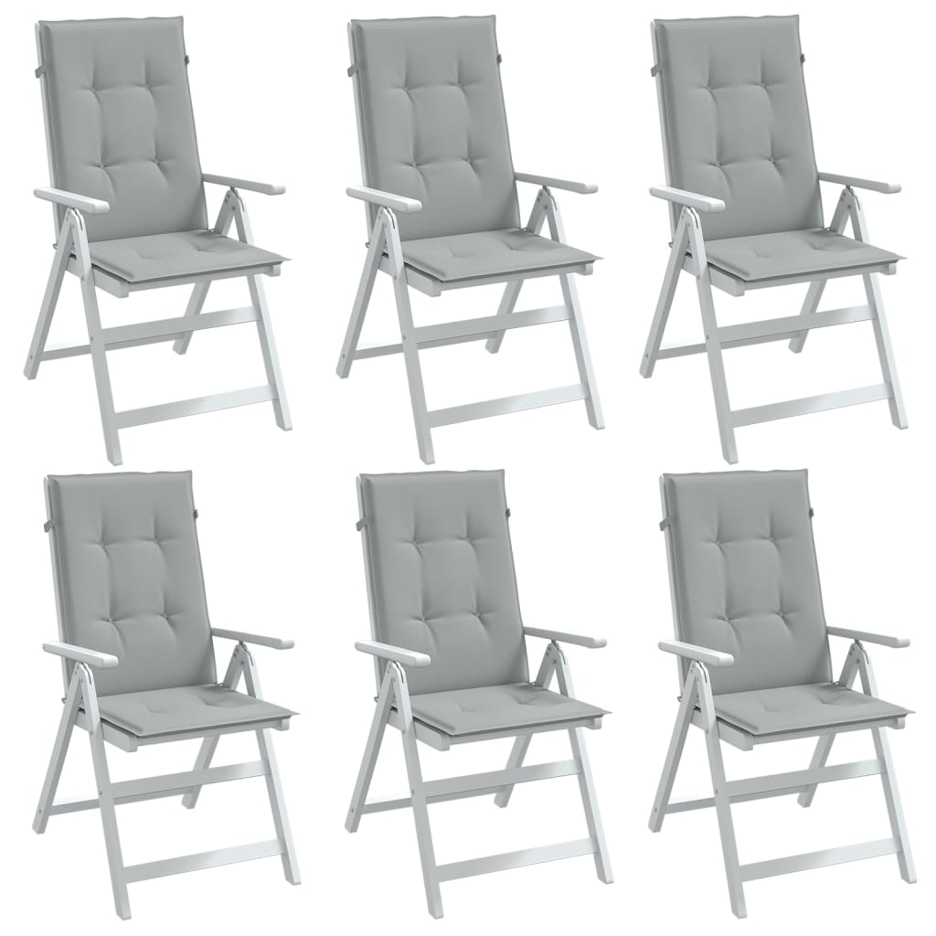 Vidaxx coussins de chaise 6 pcs dossier haut 120x50x4 cm tissu gris clair
