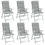 Vidaxx coussins de chaise 6 pcs dossier haut 120x50x4 cm tissu gris clair