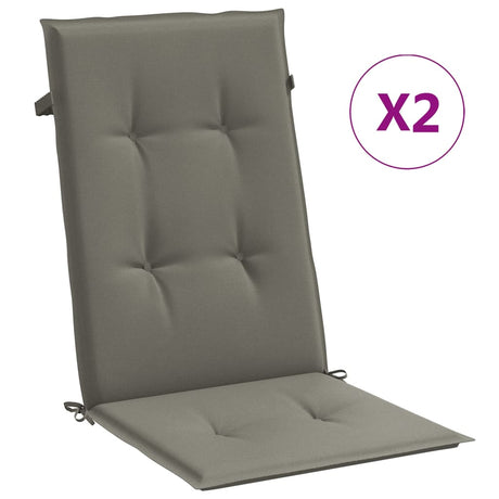 Vidaxx coussins de chaise 2 pcs dossier haut 120x50x4 cm tissu gris foncé