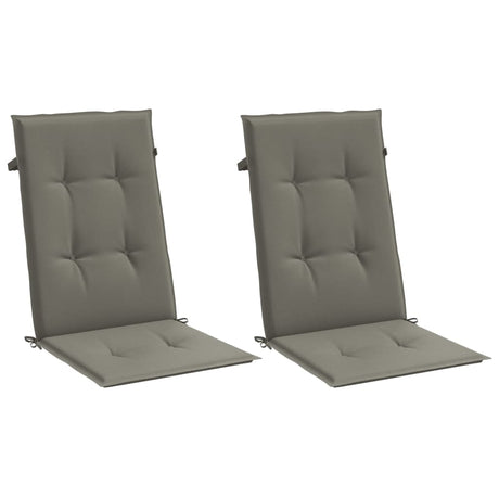 Vidaxx coussins de chaise 2 pcs dossier haut 120x50x4 cm tissu gris foncé