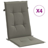 Vidaxx coussins de chaise 4 pcs dossier haut 120x50x4 cm tissu gris foncé