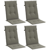 Vidaxx coussins de chaise 4 pcs dossier haut 120x50x4 cm tissu gris foncé