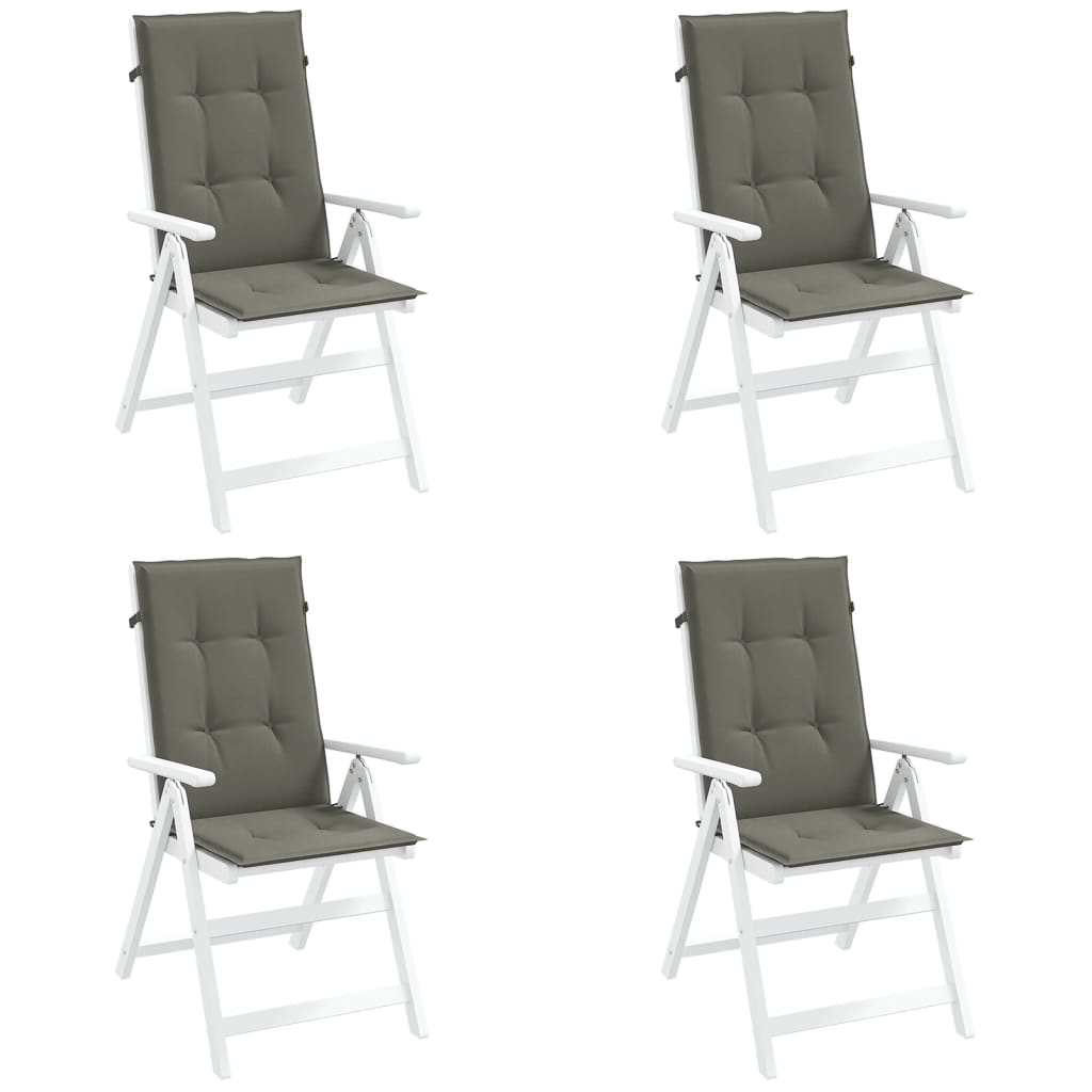 Vidaxx coussins de chaise 4 pcs dossier haut 120x50x4 cm tissu gris foncé