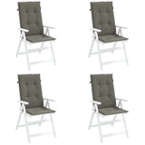 Vidaxx coussins de chaise 4 pcs dossier haut 120x50x4 cm tissu gris foncé