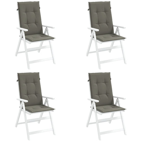 Vidaxx coussins de chaise 4 pcs dossier haut 120x50x4 cm tissu gris foncé