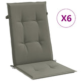 Vidaxx coussins de chaise 6 pcs dossier haut 120x50x4 cm tissu gris foncé