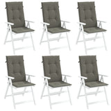 Vidaxx coussins de chaise 6 pcs dossier haut 120x50x4 cm tissu gris foncé