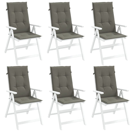 Vidaxx coussins de chaise 6 pcs dossier haut 120x50x4 cm tissu gris foncé
