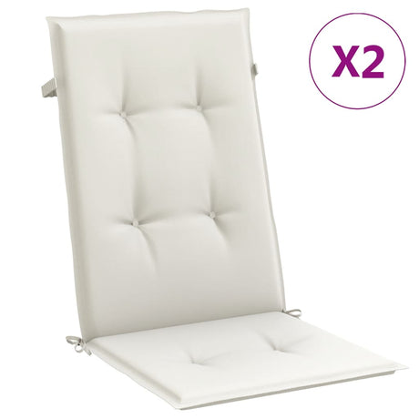Vidaxx coussins de chaise 2 pcs dossier haut 120x50x4 cm tissu mélangé crème