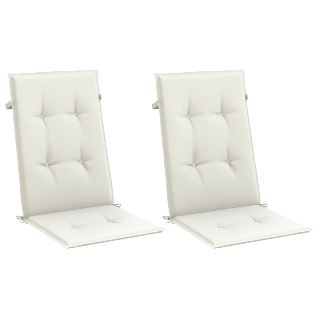 Vidaxx coussins de chaise 2 pcs dossier haut 120x50x4 cm tissu mélangé crème