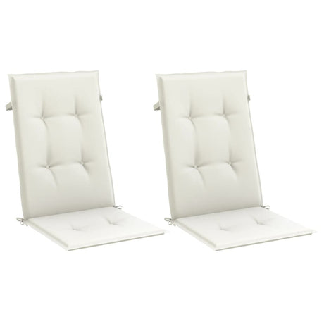 Vidaxx coussins de chaise 2 pcs dossier haut 120x50x4 cm tissu mélangé crème