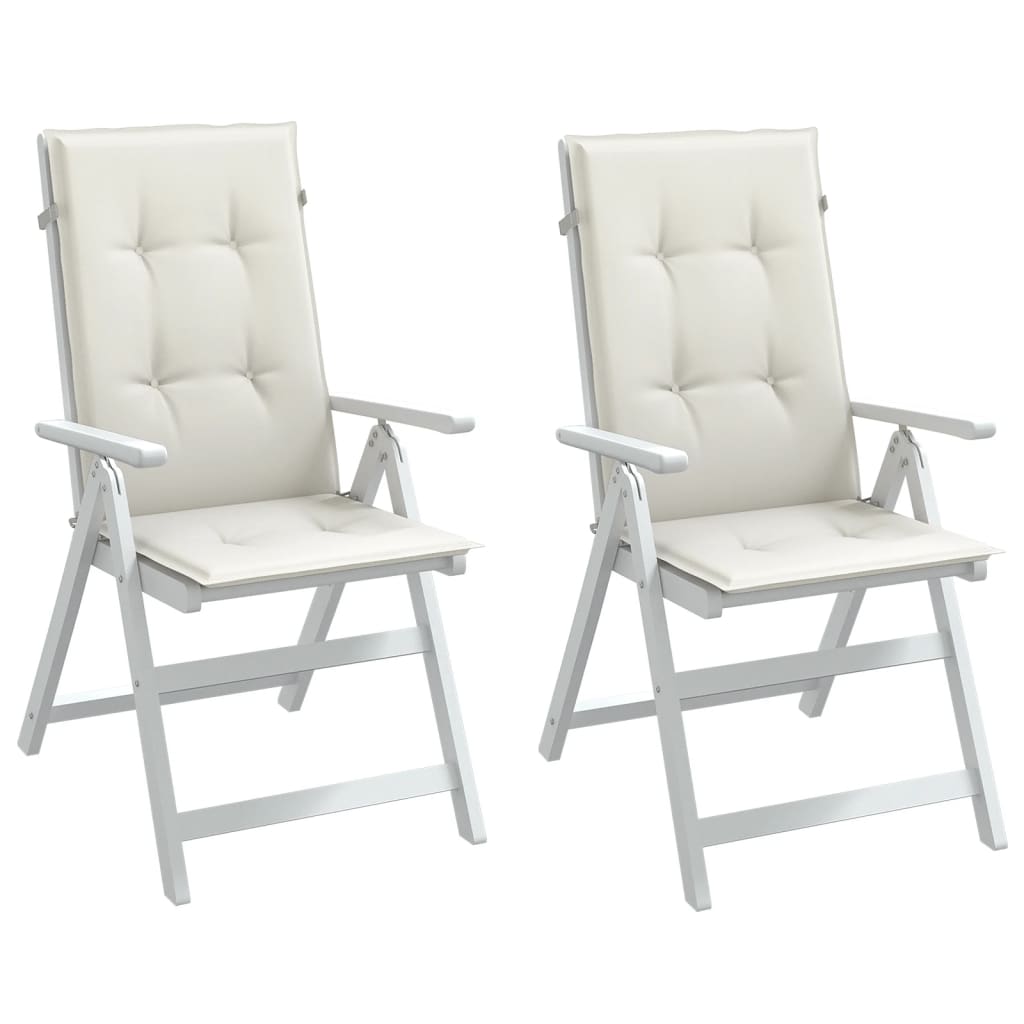 Vidaxx coussins de chaise 2 pcs dossier haut 120x50x4 cm tissu mélangé crème