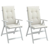 Vidaxx coussins de chaise 2 pcs dossier haut 120x50x4 cm tissu mélangé crème