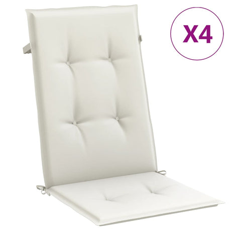 Vidaxx coussins de chaise 4 pcs dossier haut 120x50x4 cm tissu mélangé crème