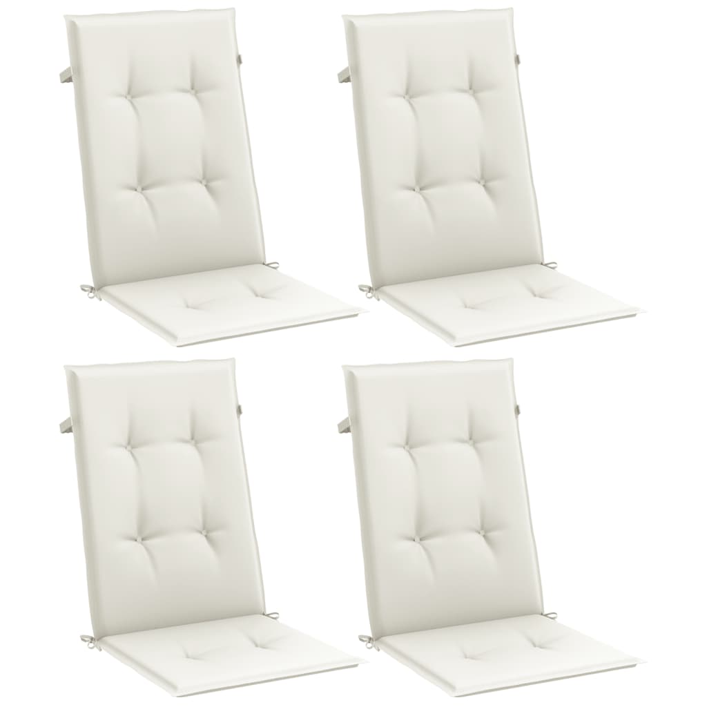 Vidaxx coussins de chaise 4 pcs dossier haut 120x50x4 cm tissu mélangé crème