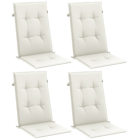 Vidaxx coussins de chaise 4 pcs dossier haut 120x50x4 cm tissu mélangé crème