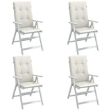 Vidaxx coussins de chaise 4 pcs dossier haut 120x50x4 cm tissu mélangé crème