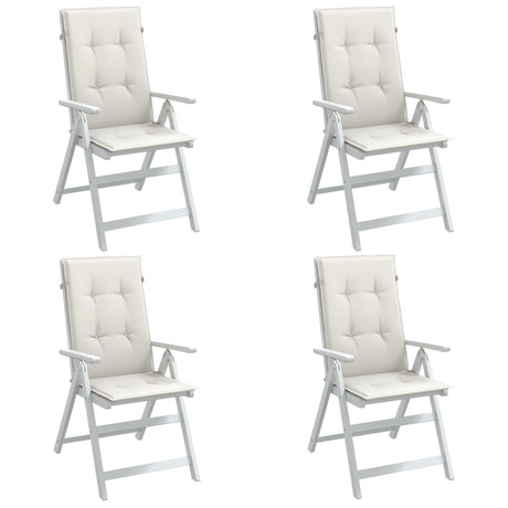 Vidaxx coussins de chaise 4 pcs dossier haut 120x50x4 cm tissu mélangé crème