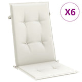 Vidaxx coussins de chaise 6 pcs dossier haut 120x50x4 cm tissu mélangé crème