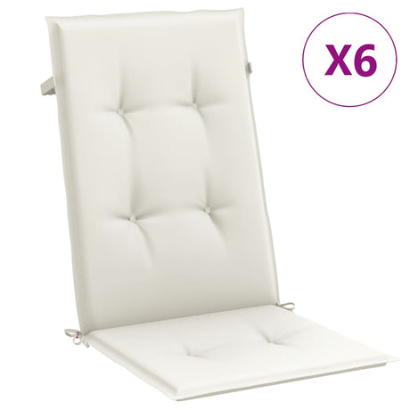 Vidaxx coussins de chaise 6 pcs dossier haut 120x50x4 cm tissu mélangé crème