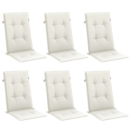 Vidaxx coussins de chaise 6 pcs dossier haut 120x50x4 cm tissu mélangé crème