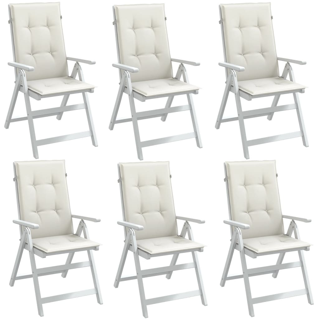 Vidaxx coussins de chaise 6 pcs dossier haut 120x50x4 cm tissu mélangé crème
