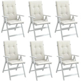 Vidaxx coussins de chaise 6 pcs dossier haut 120x50x4 cm tissu mélangé crème