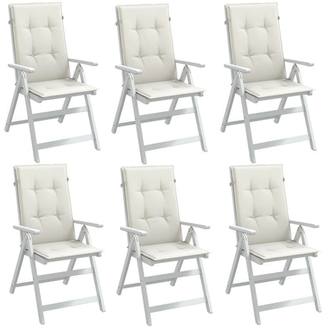 Vidaxx coussins de chaise 6 pcs dossier haut 120x50x4 cm tissu mélangé crème