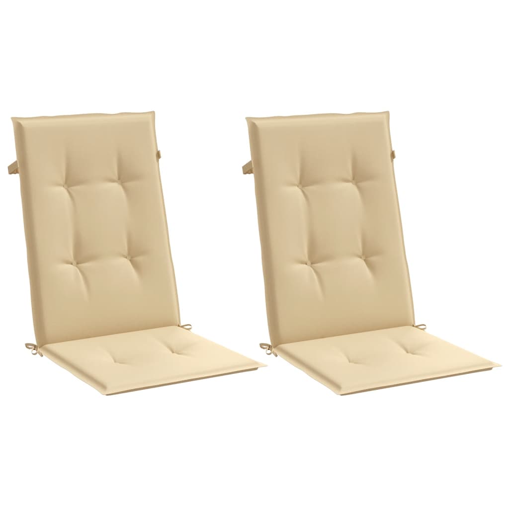 Vidaxx coussins de chaise 2 pcs dossier haut 120x50x4 cm tissu mélangé beige