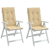 Vidaxx coussins de chaise 2 pcs dossier haut 120x50x4 cm tissu mélangé beige