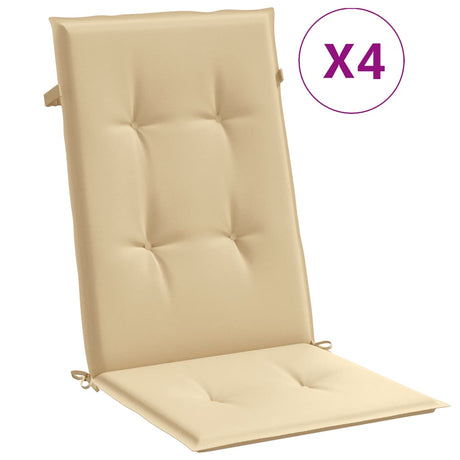 Vidaxx coussins de chaise 4 pcs dossier haut 120x50x4 cm tissu mélangé beige